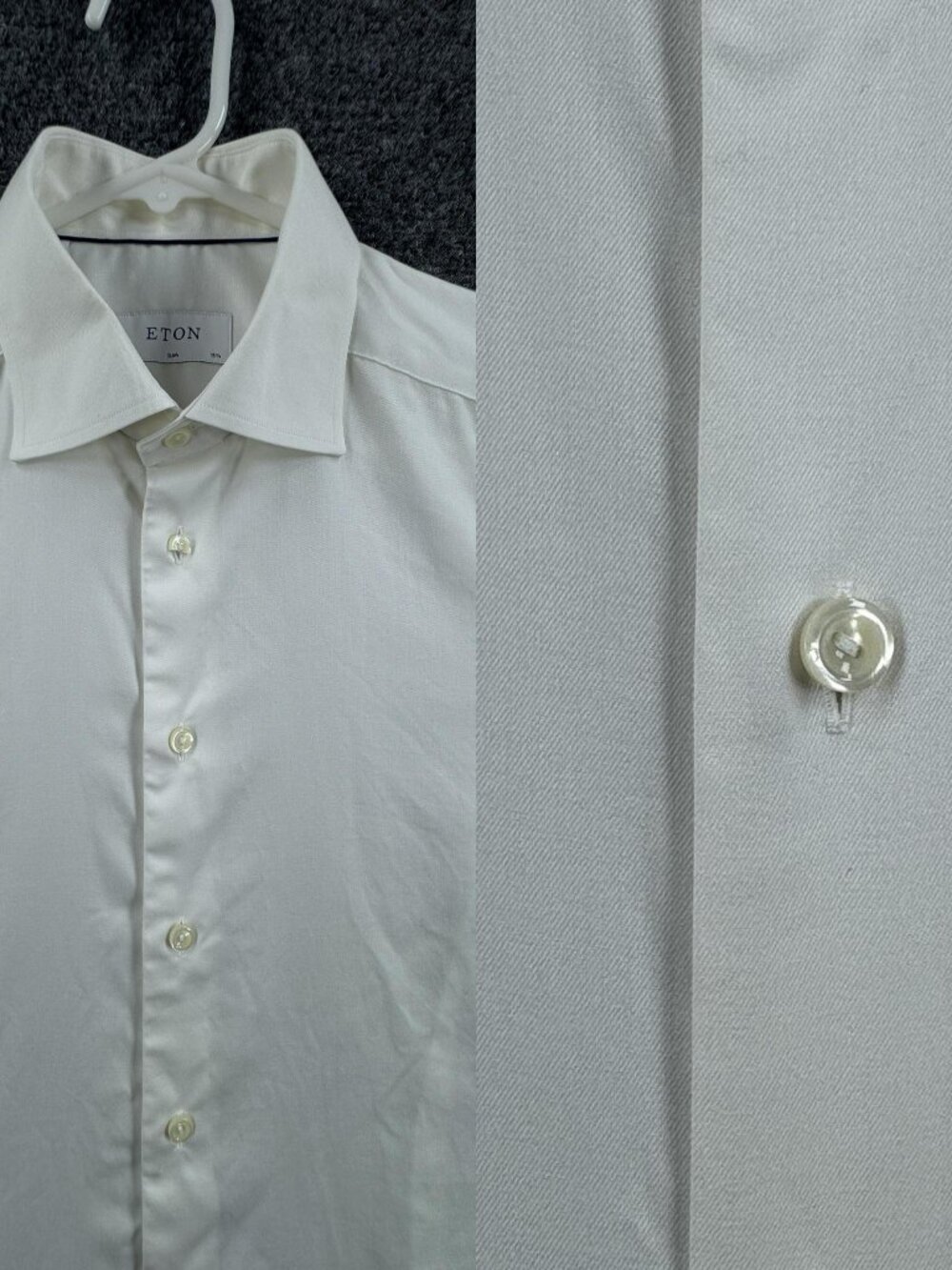 Eton North Macedonia 15.75 Slim White Button Up Shirt Men Long Sleeve Premium